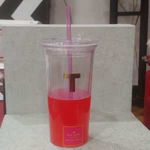 New. "T" Initial Kate Spade Insulated Tumbler 20oz